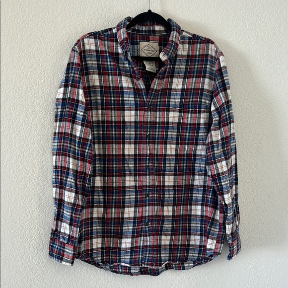 ST JOHN'S BAY Men's Plaid Shirt - Red, Blue, White - Picture 1 of 14